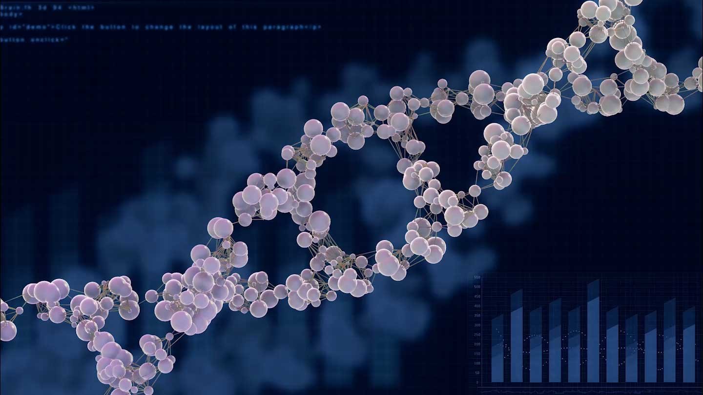 AI-designed proteins test biosecurity safeguards – Science News DNA double helix structure with digital data overlay, scientific background, biotech, genomics, genetics research, and molecular biology themes.