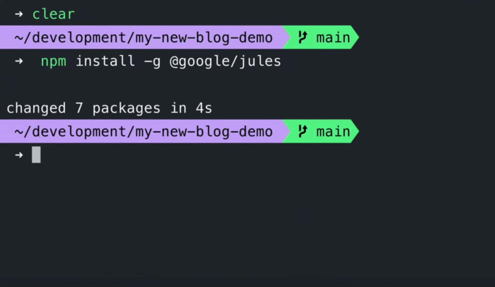 Google's Jules enters developers' toolchains as AI coding agent competition heats up – TechCrunch Installing Google Jules npm package on development environment for tech blog post.